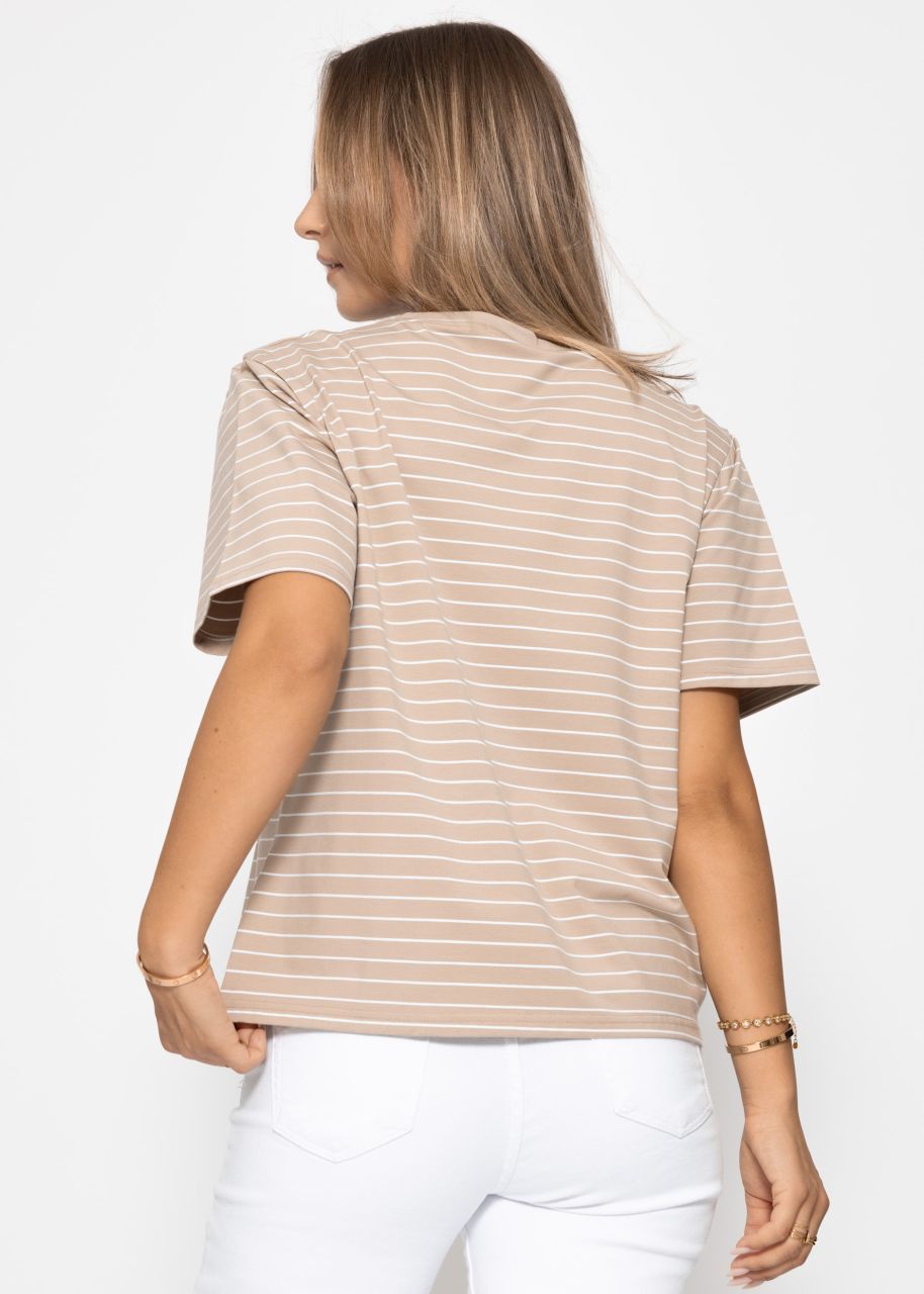 Striped T-shirt - light brown
