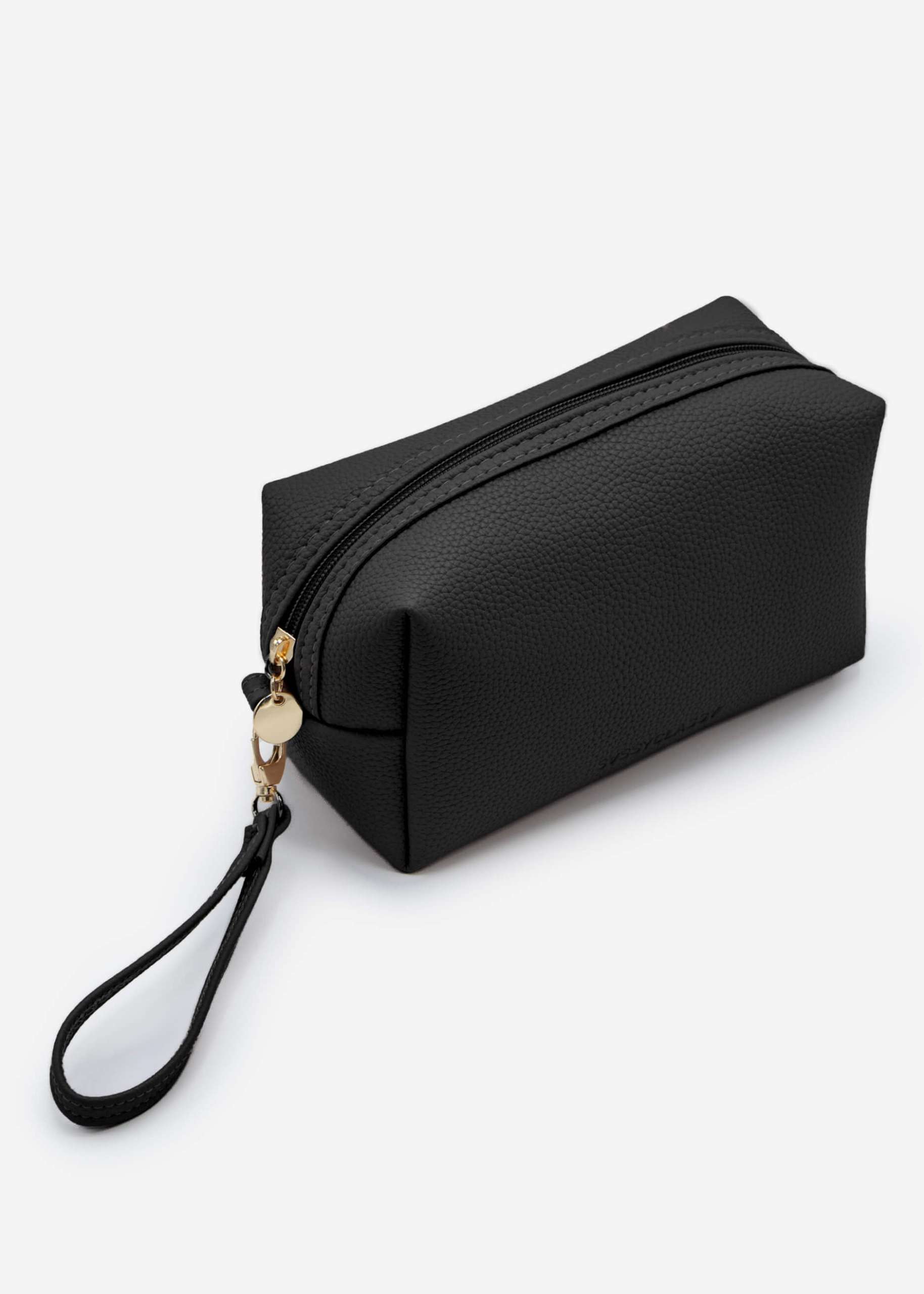 Small cosmetic bag with loop - black