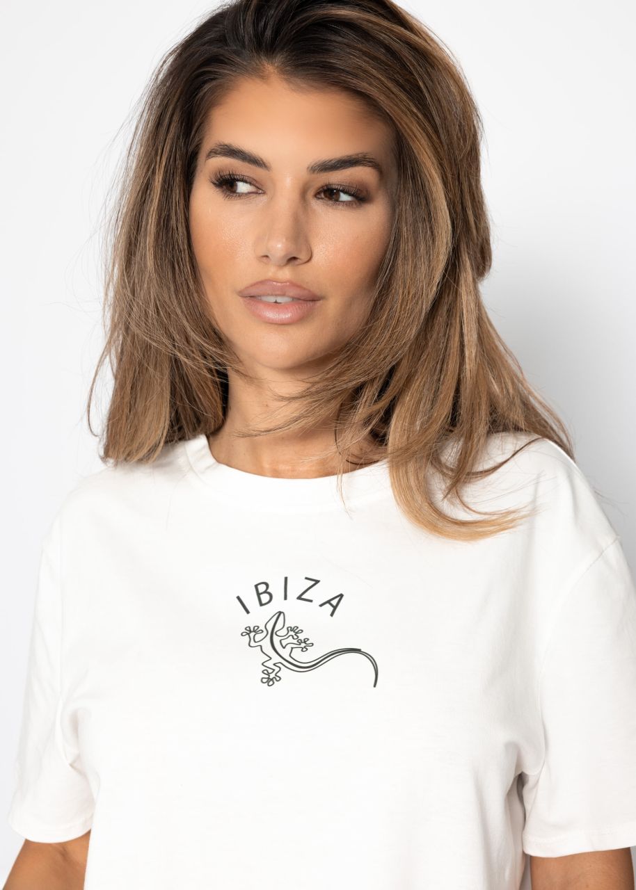 T-shirt with Ibiza print - offwhite