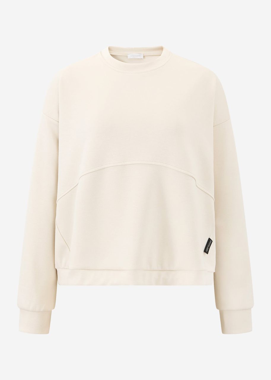 Soft sweatshirt with dividing seams - offwhite