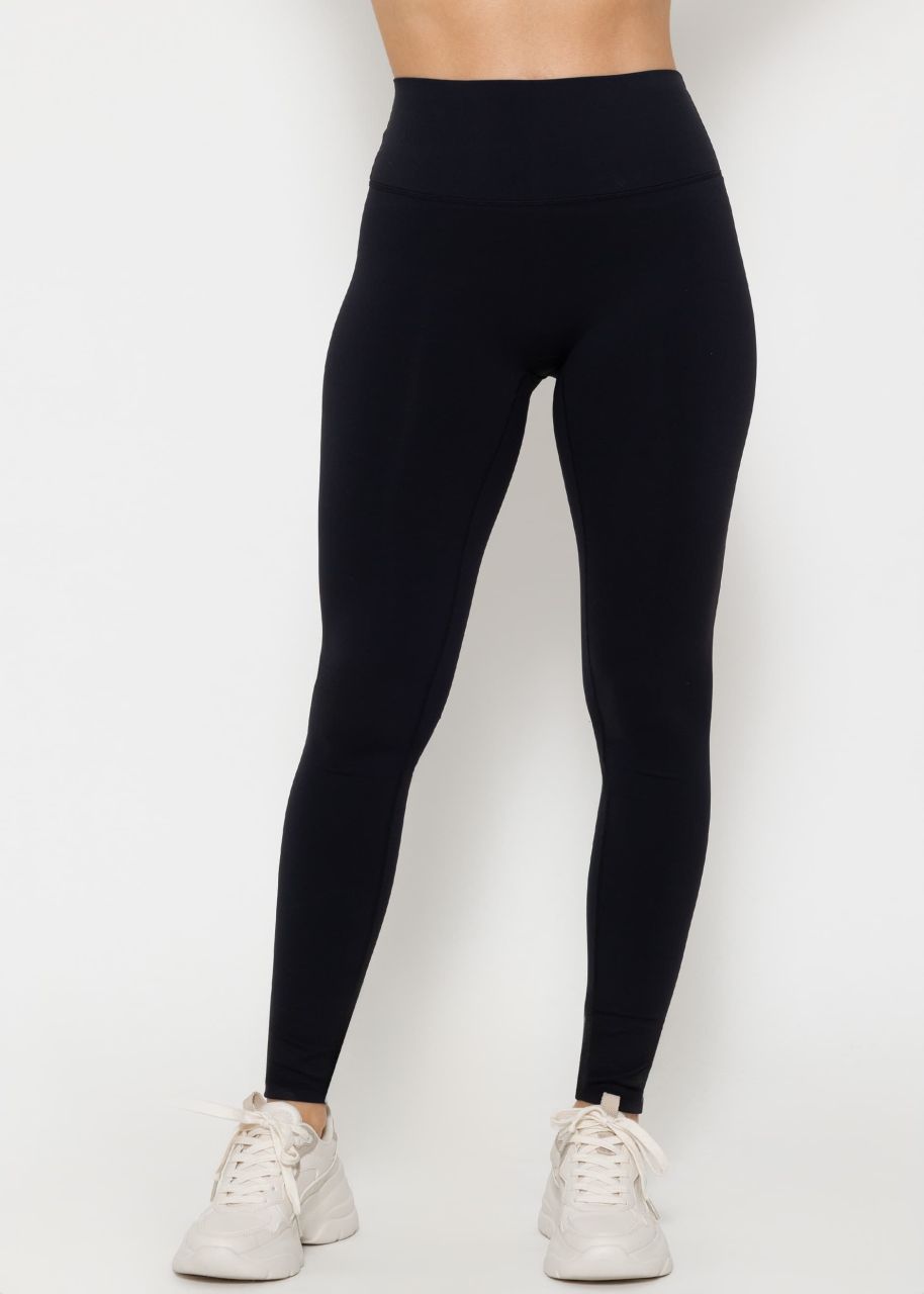 High waist sports leggings - black