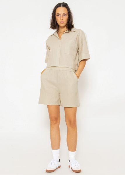 Linen shorts, beige