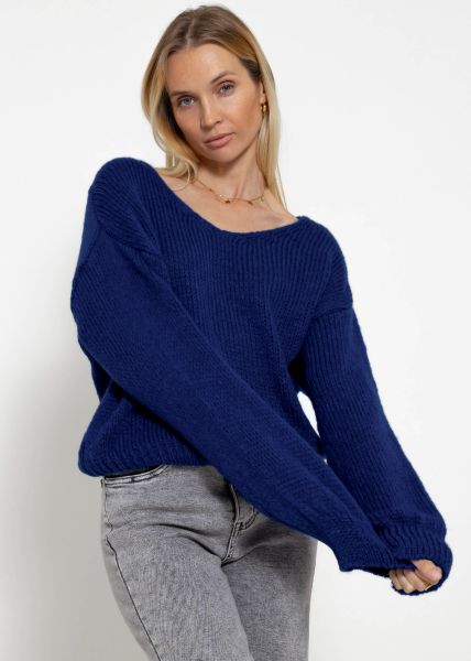 V-neck jumper - royal blue