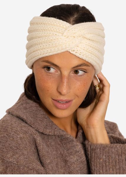 Ribbed knit headband - offwhite