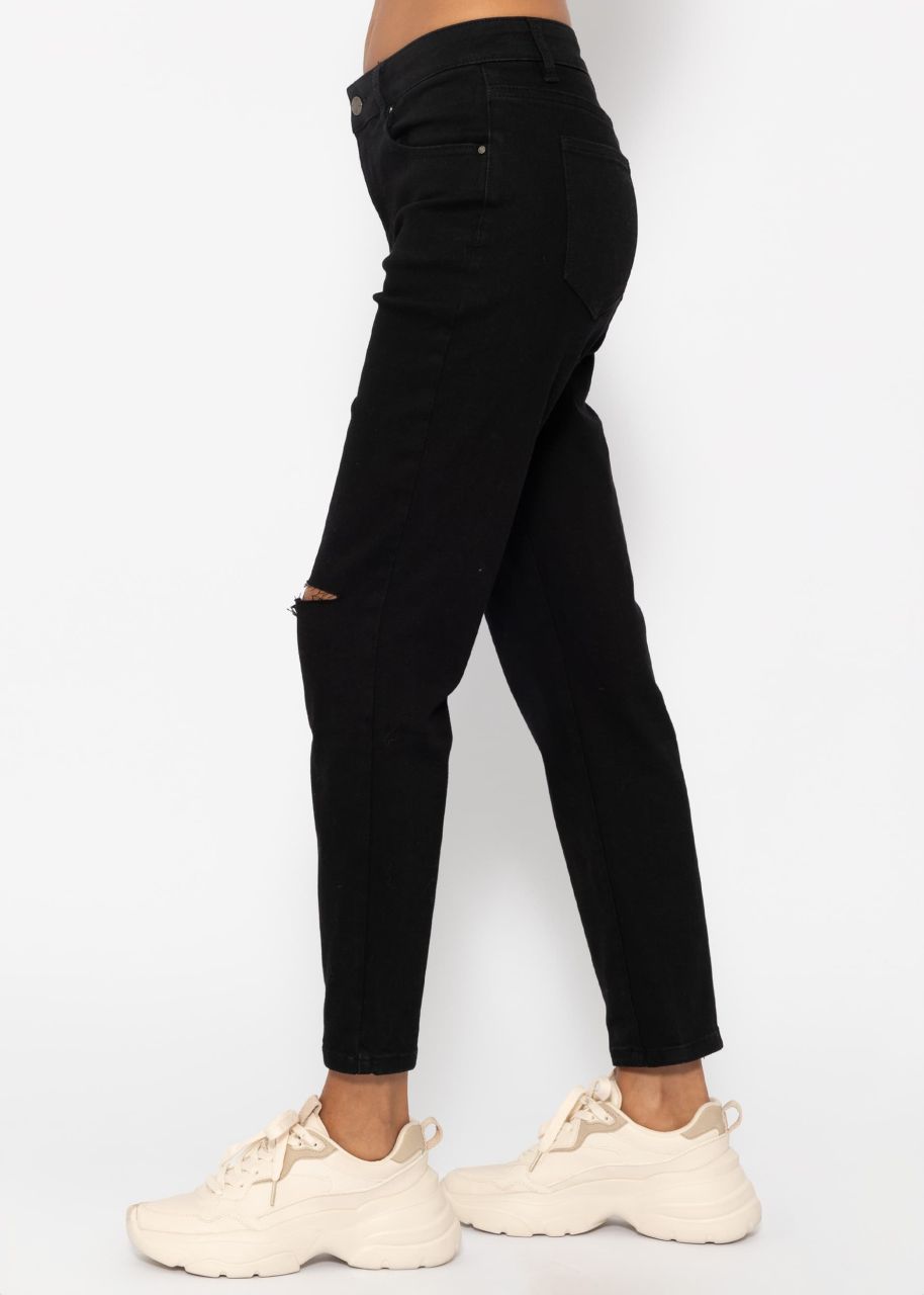 Relax Fit Jeans with slit - black