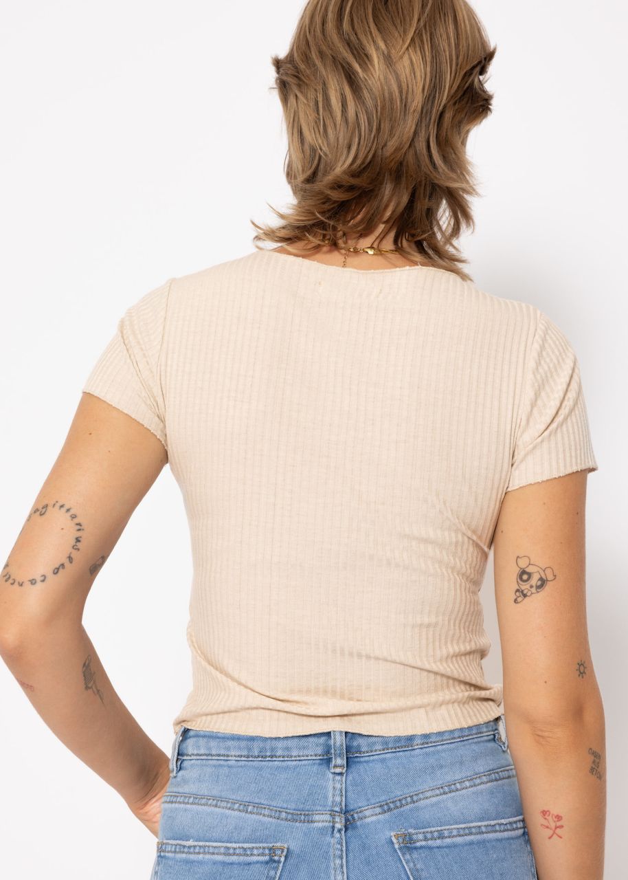 Crop shirt, beige