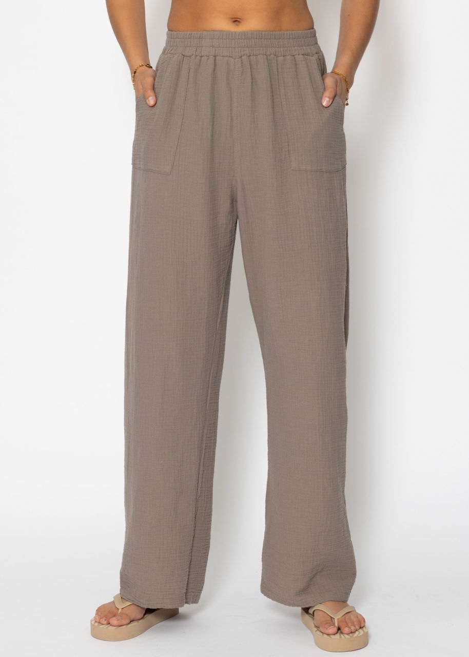 Muslin trousers - taupe