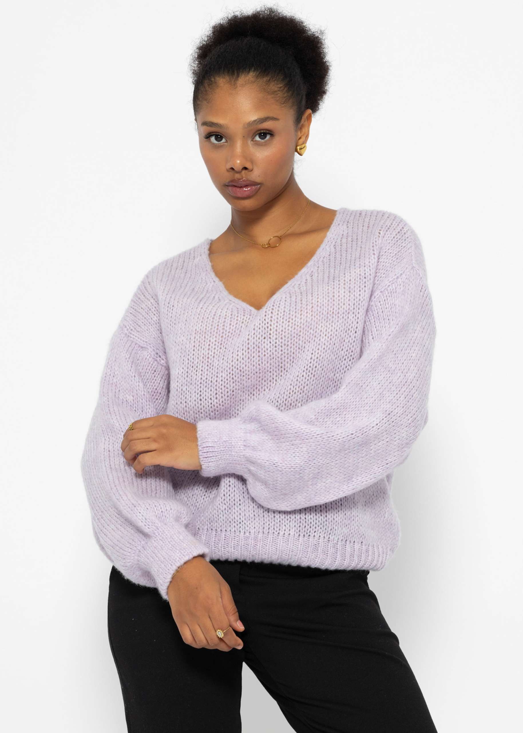 V-neck jumper - lilac