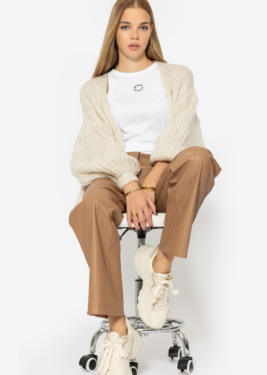 Cardigan with structure - light beige