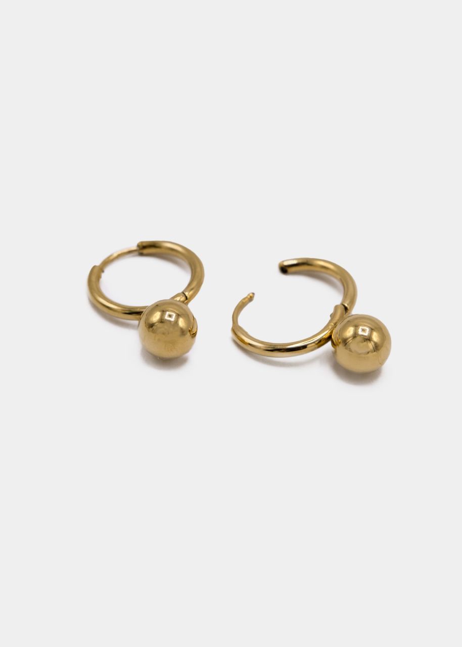 Creoles with ball - gold