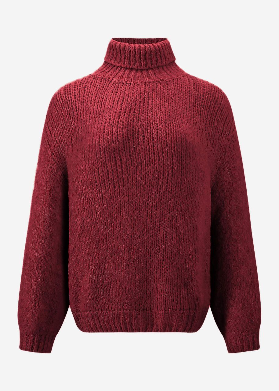 Oversize turtleneck sweater - burgundy