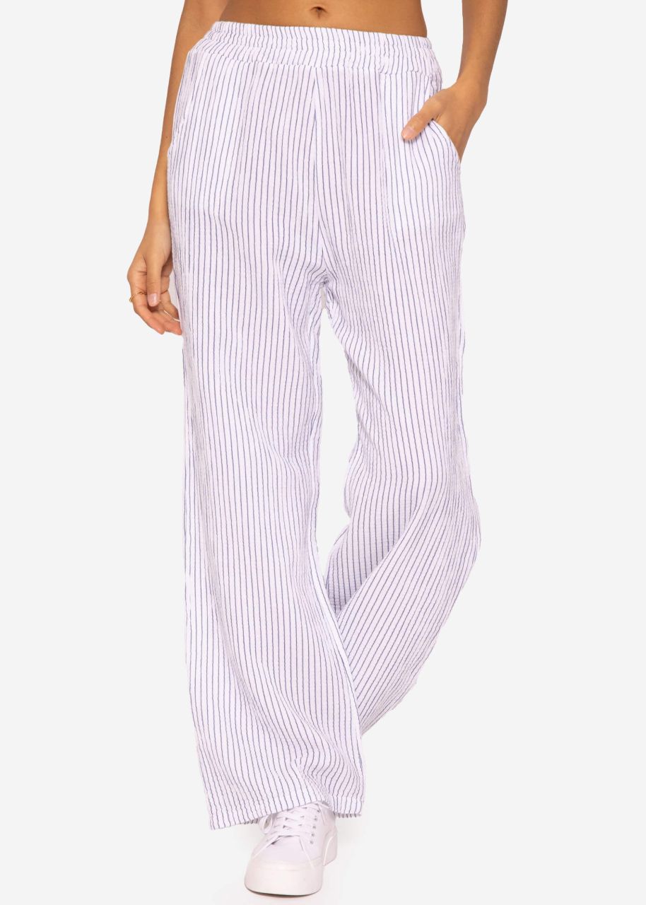 Muslin Pants, striped, blue-white