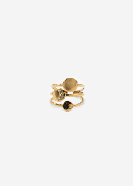 Stacking ring with platelets - gold