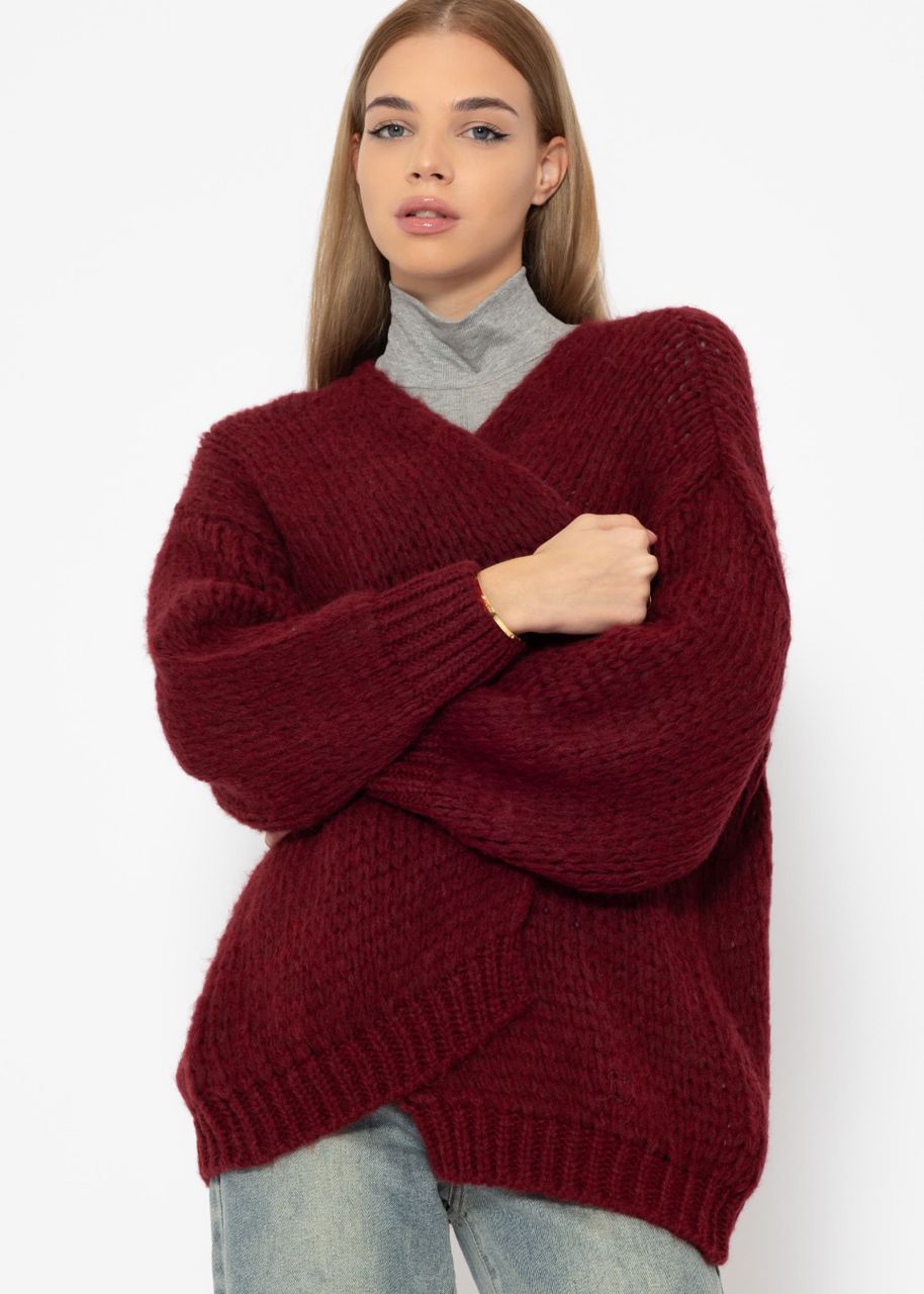 Oversize cardigan - burgundy red