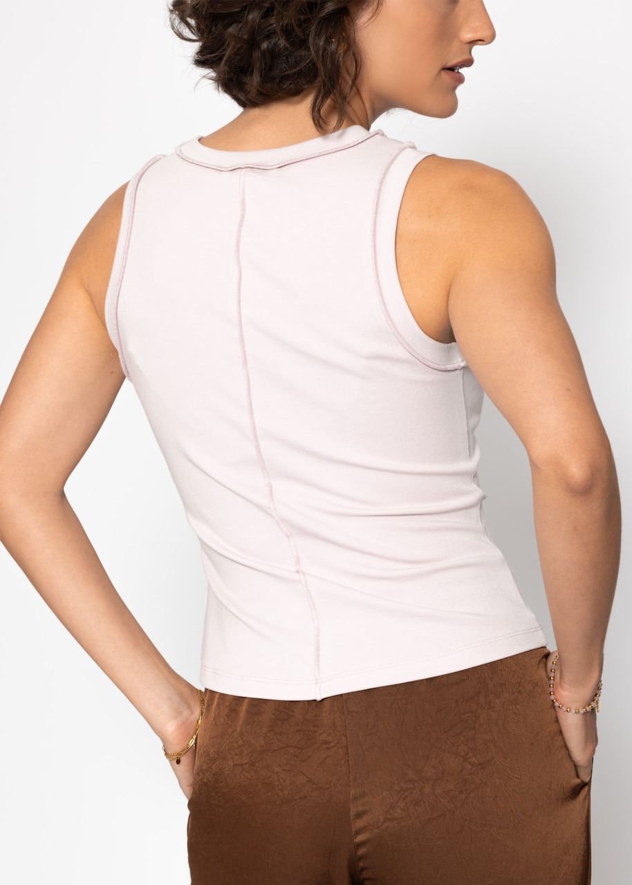 Tank top with outer seams in lilac