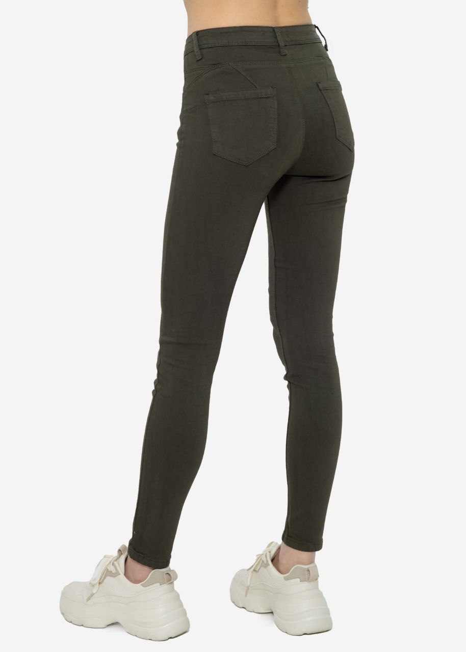 Stretchy push up jeans, khaki