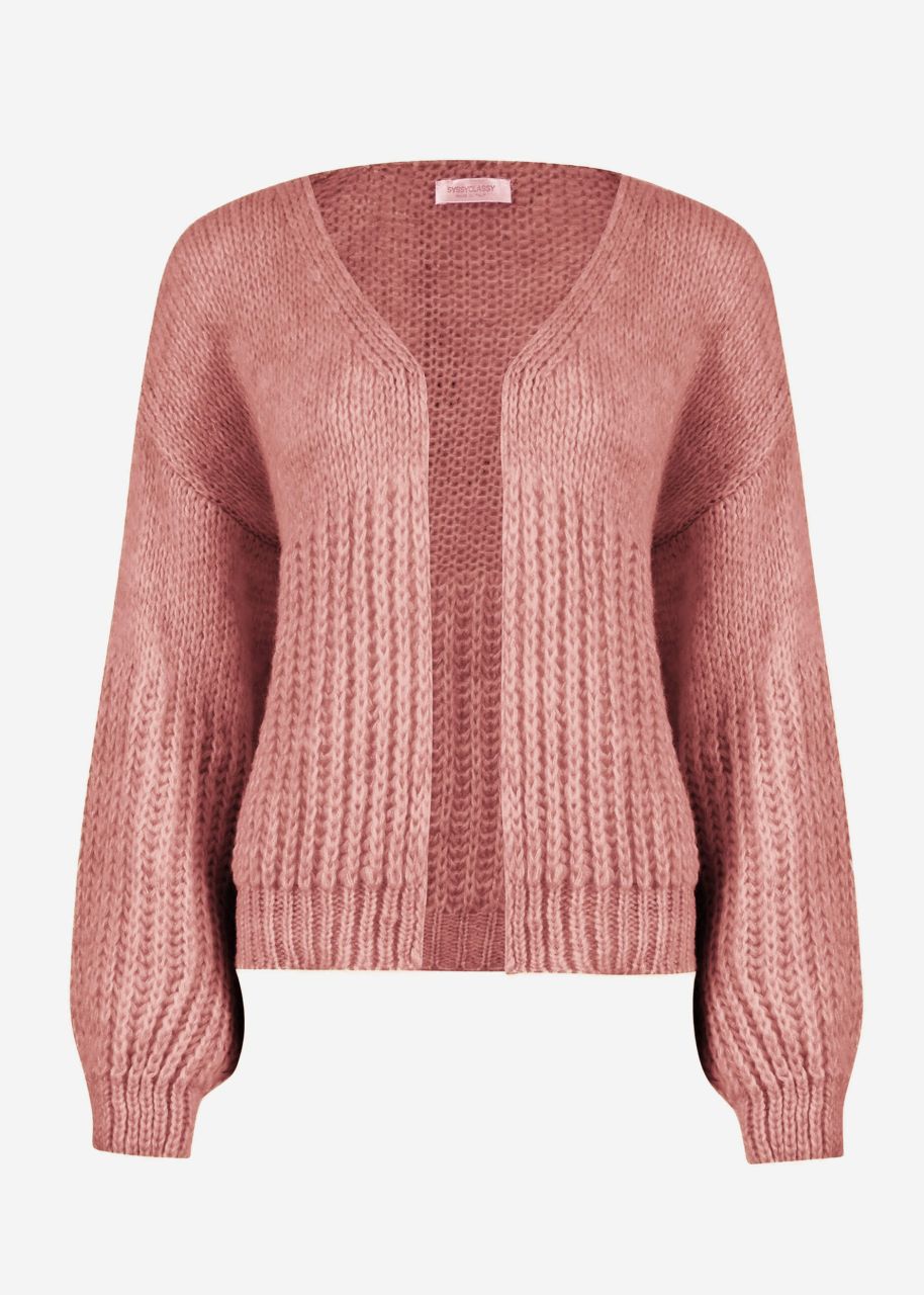 Cardigan with structure - dusky pink
