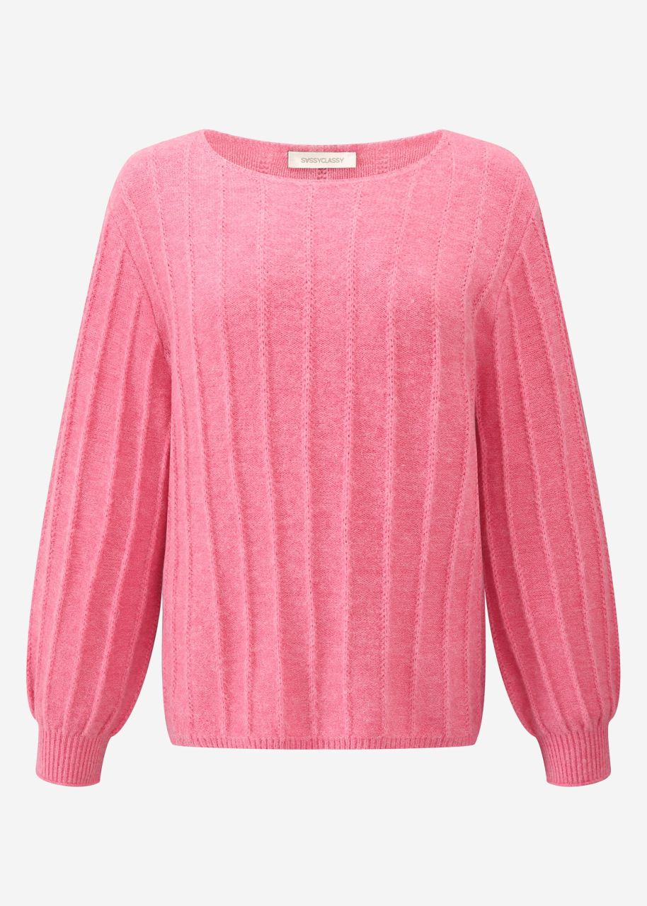 Long ribbed jumper - pink