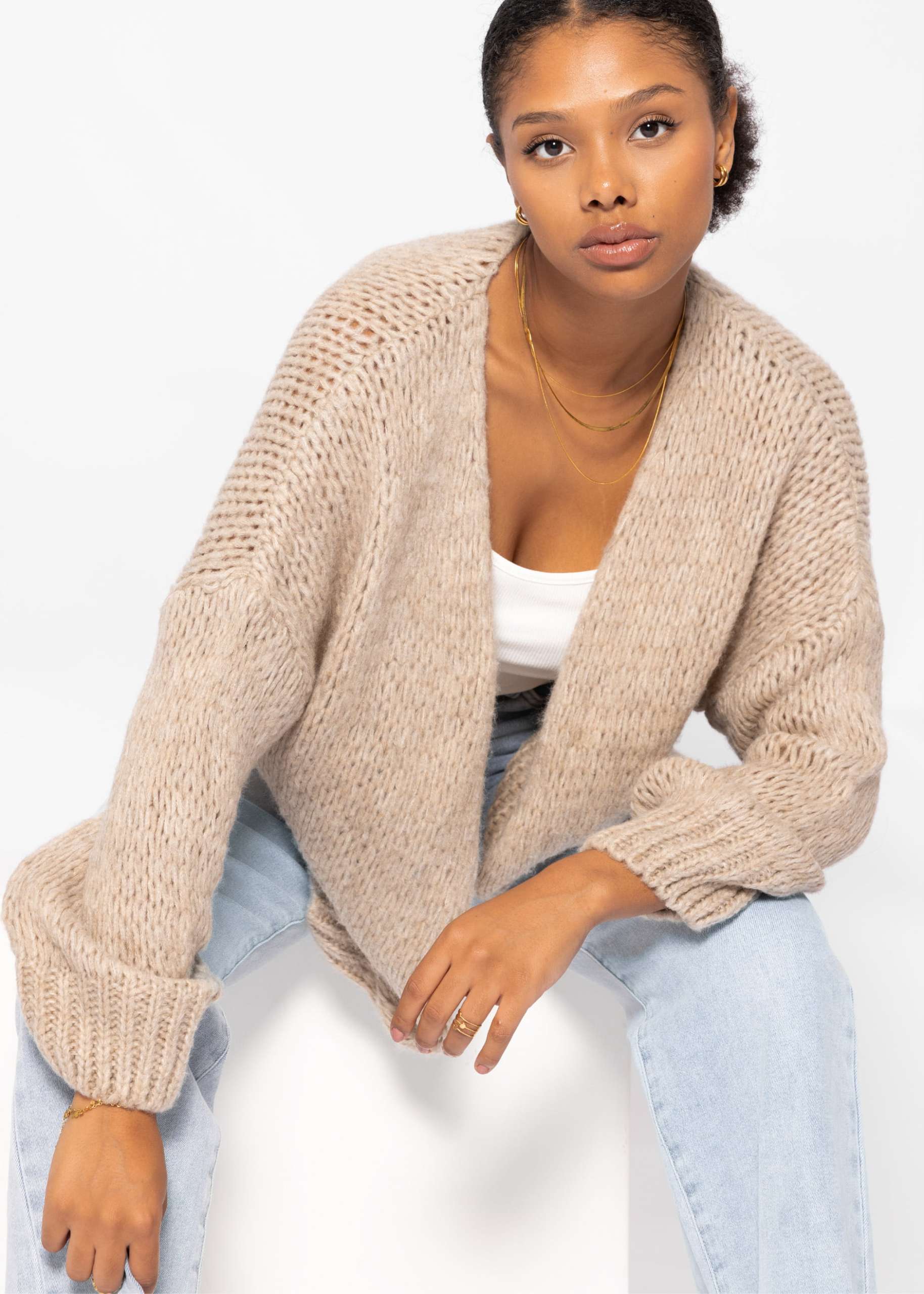 Oversize cardigan - beige