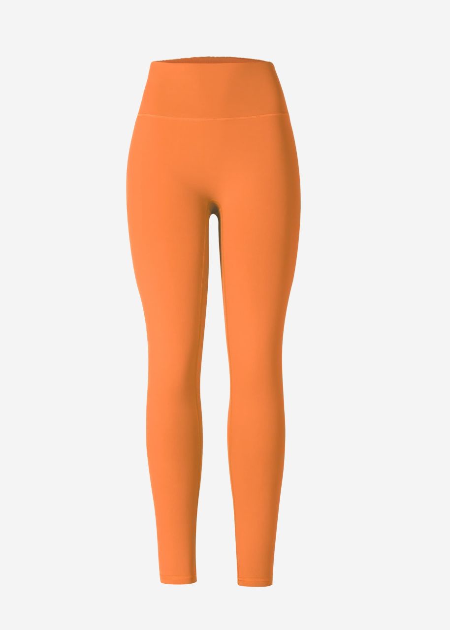 Sports leggings with high waist - orange