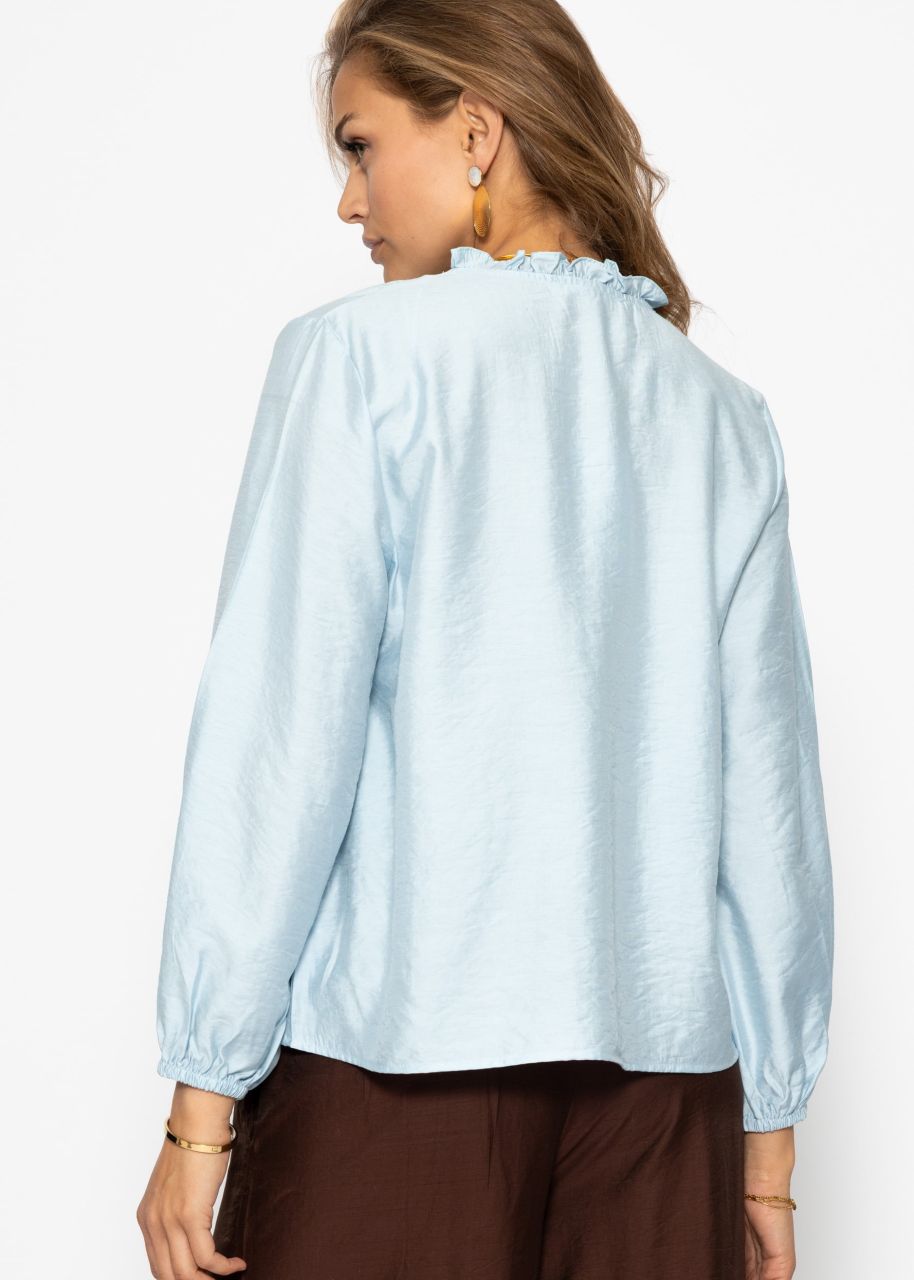 V-neck blouse - blue