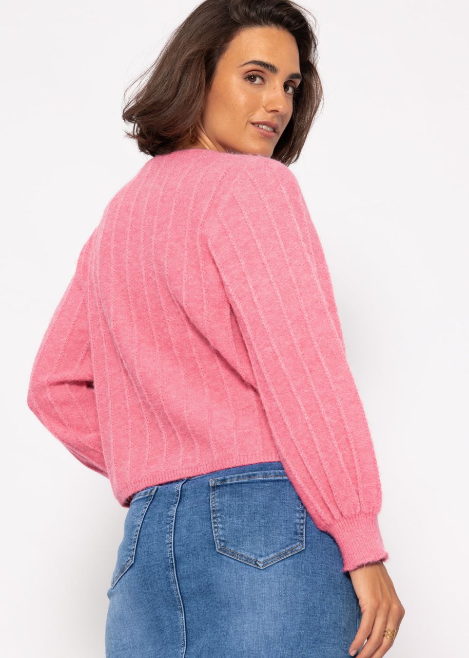 Long ribbed jumper - pink