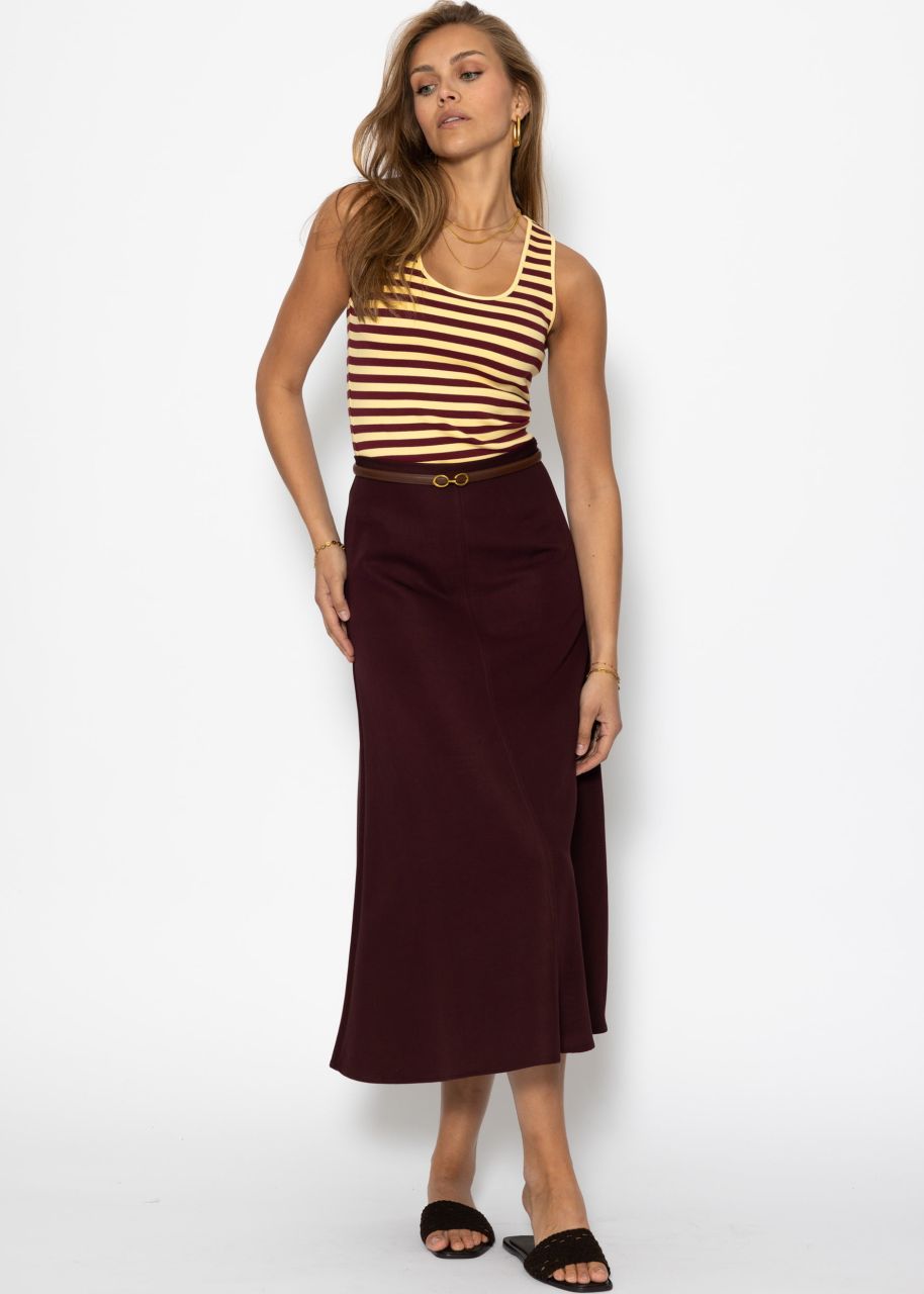 Striped tank top - butter yellow-burgundy