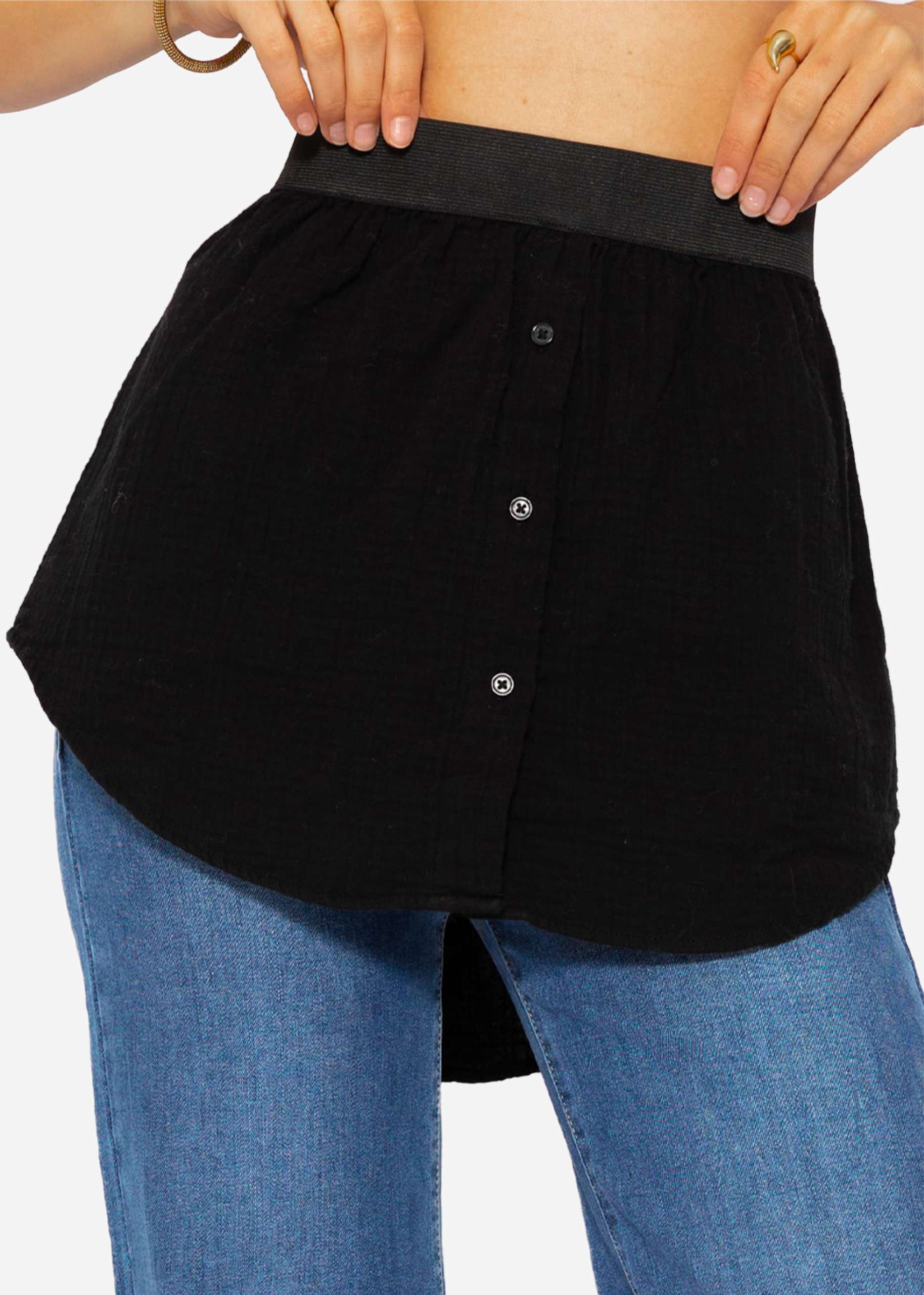 Muslin blouse skirt - black