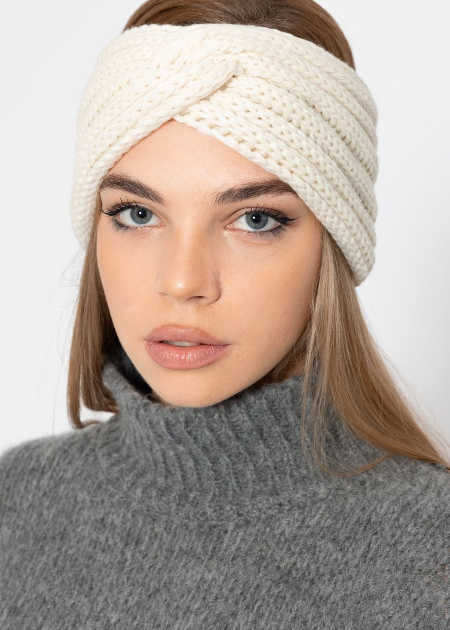 Ribbed knit headband - offwhite