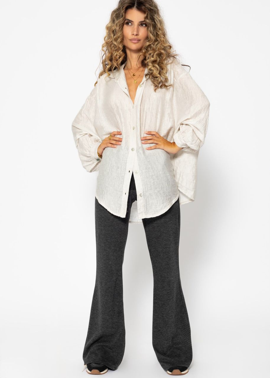 Oversize viscose blouse - light beige