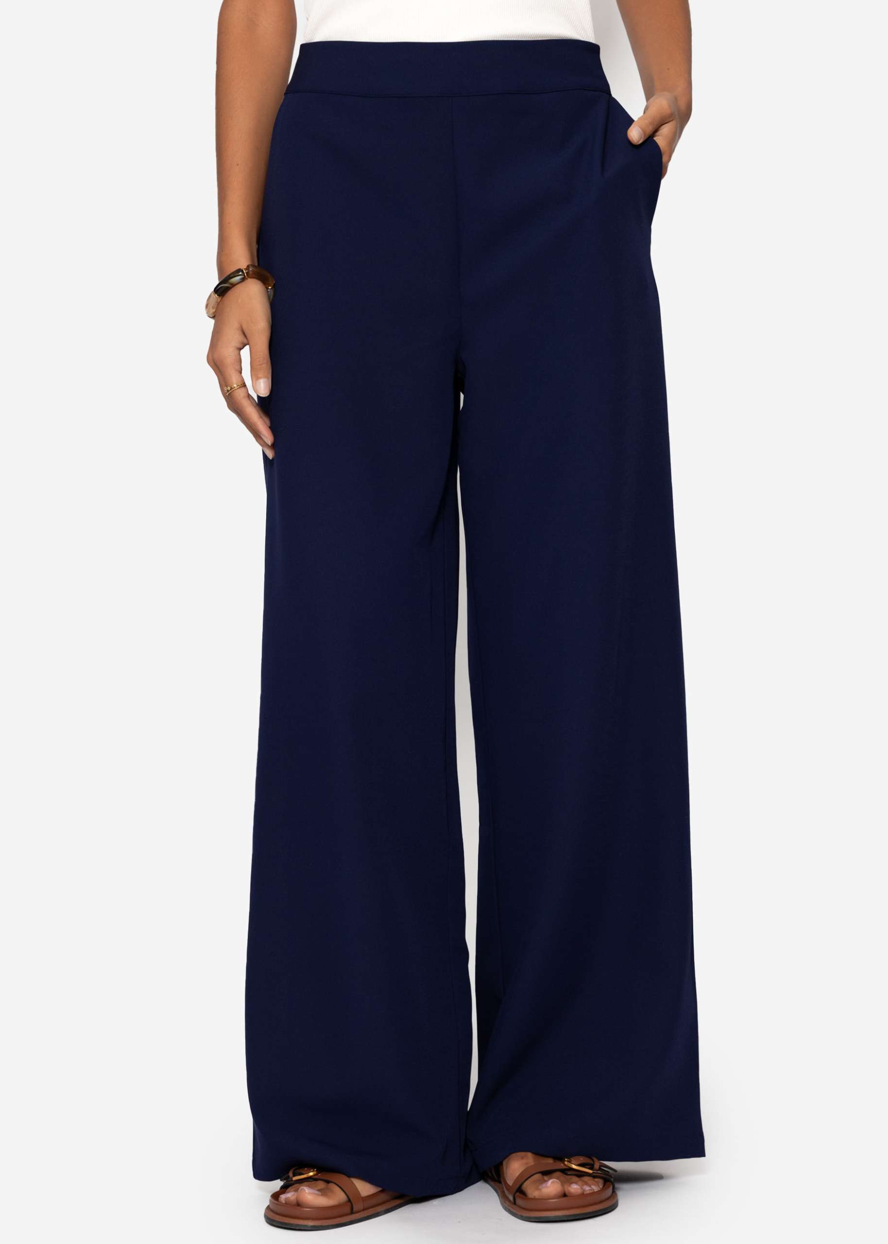 Lightweight fabric trousers - dark blue