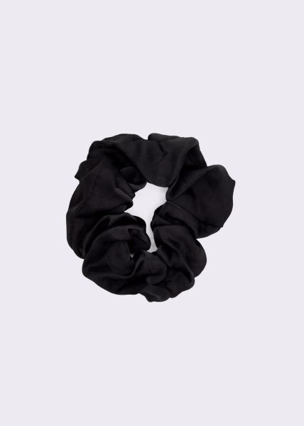 satin scrunchie, black