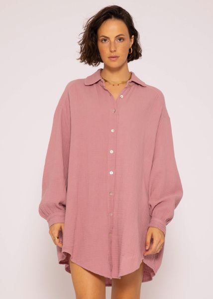 Muslin blouse oversize, old pink