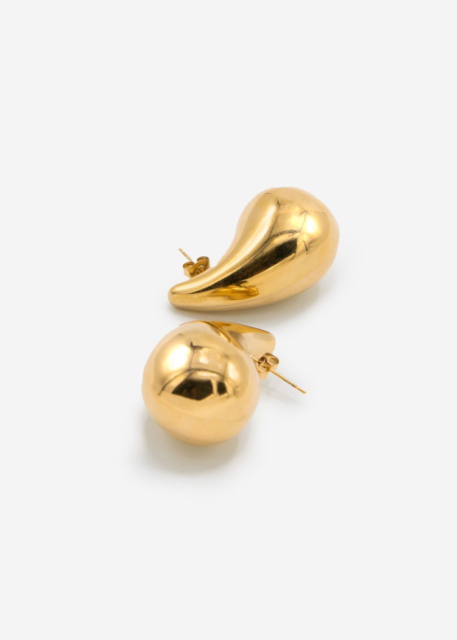 Large Drops stud earrings - gold