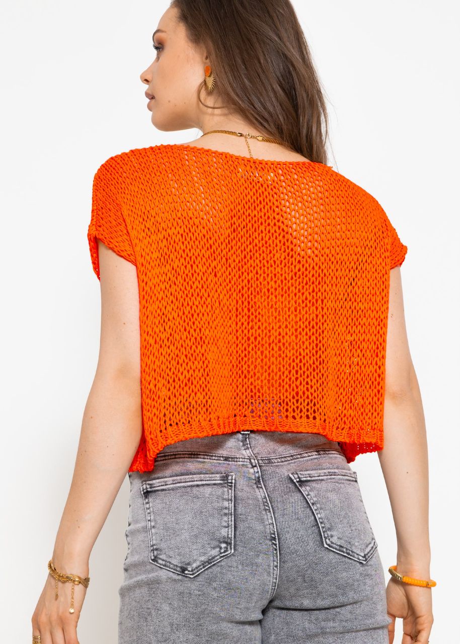 Chunky crop sweater - orange