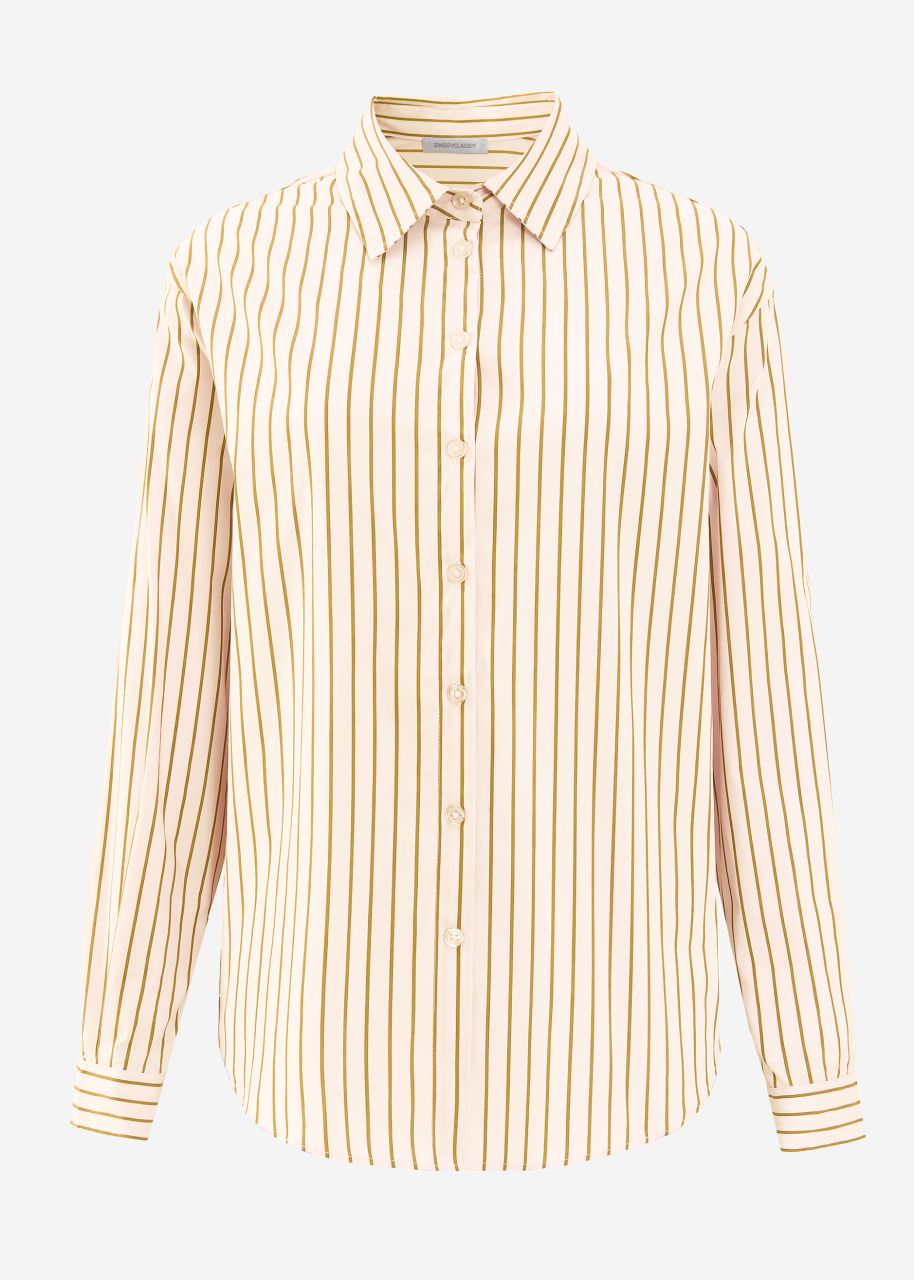 Striped shirt blouse - beige