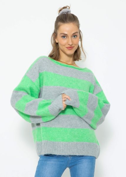 Sweater with block stripes - green
