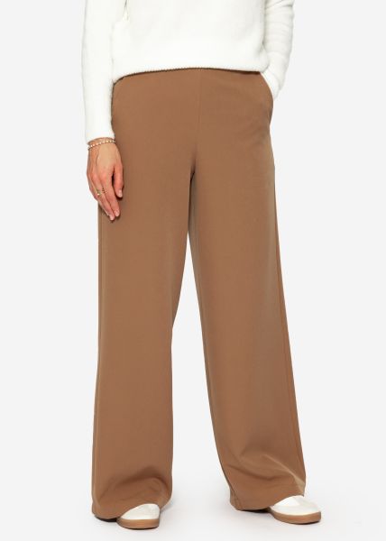 Highwaist fabric trousers - mocha