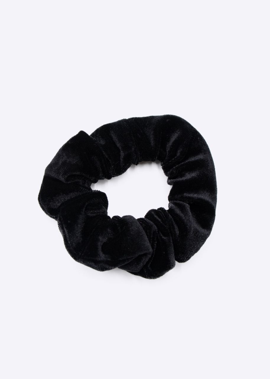 Scrunchie with zipper compartment, black