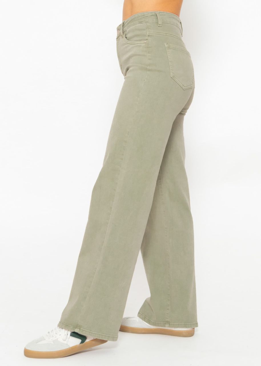 Wide leg jeans - pastel green