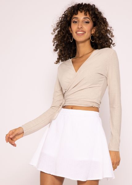 Wrap shirt, beige