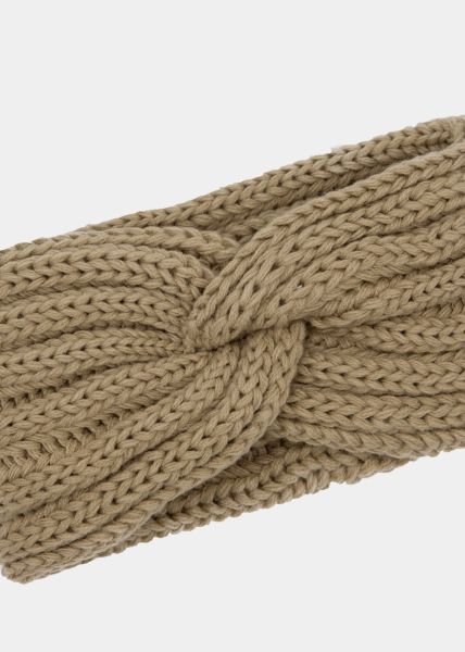 Ribbed knit headband - beige