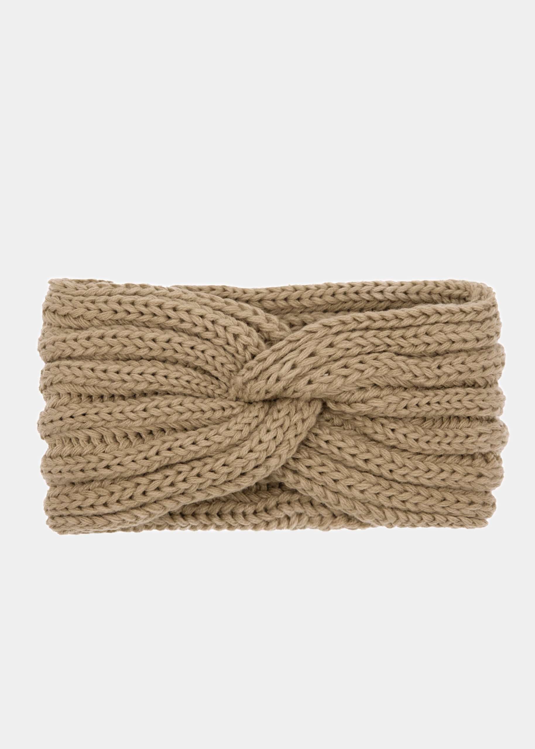 Ribbed knit headband - beige