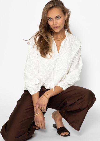 Cotton lace blouse - white