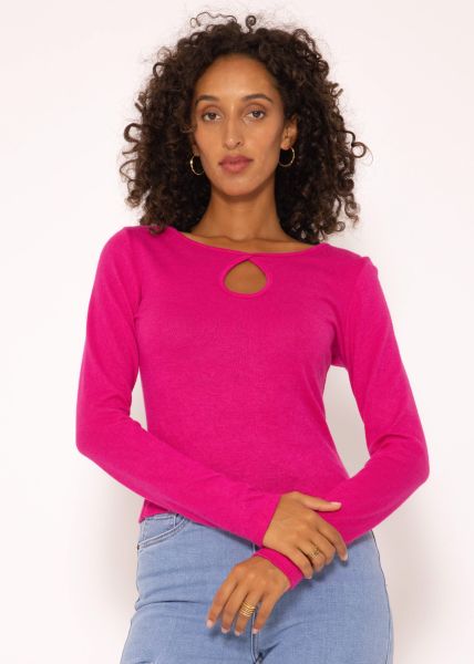Long sleeve shirt with cut-out detail - pink