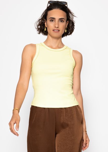 Tank top with outer seams - yellow