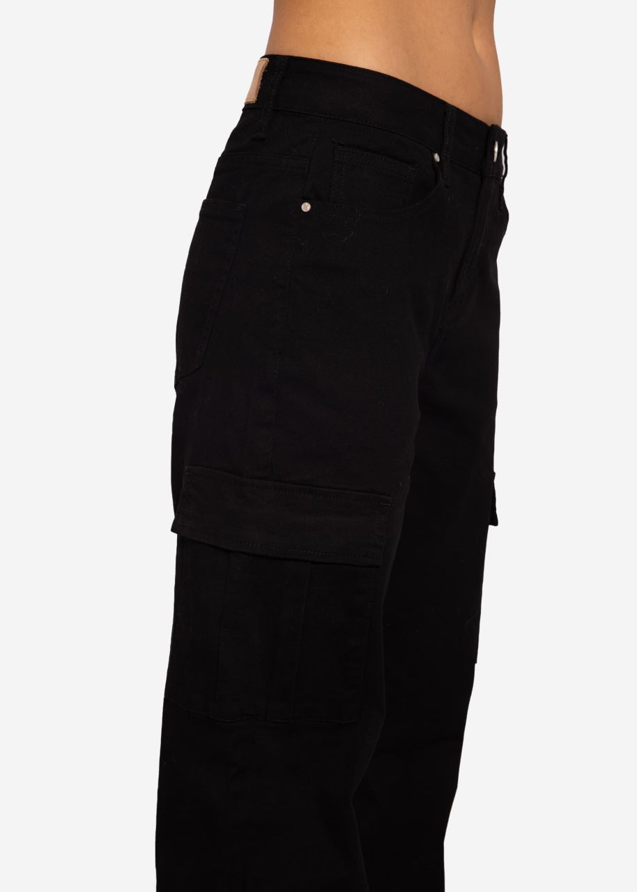Low Waist Cargo Pants, black