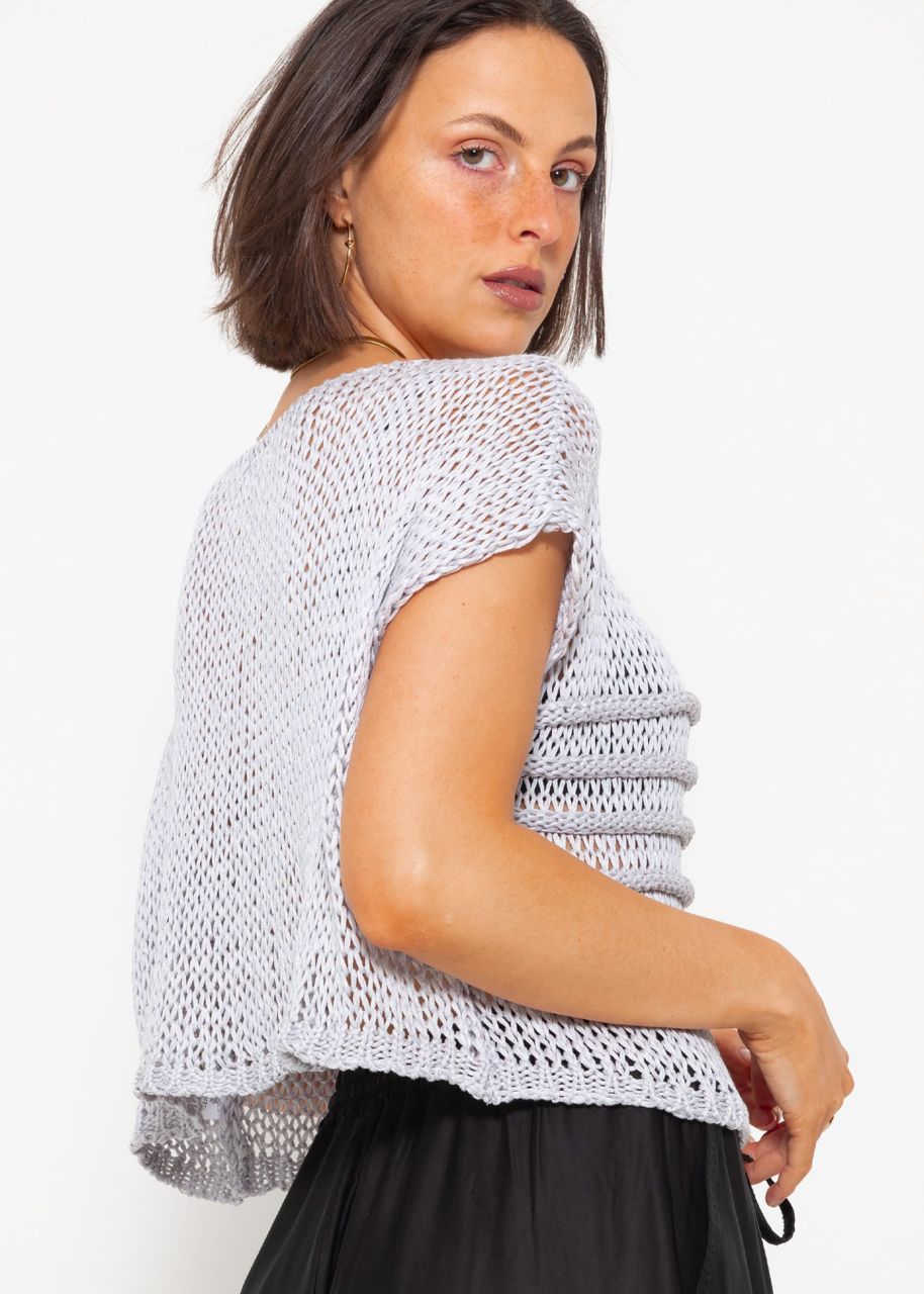 Chunky crop sweater - light gray