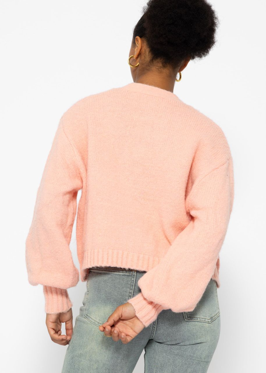 Cardigan with press studs - pink