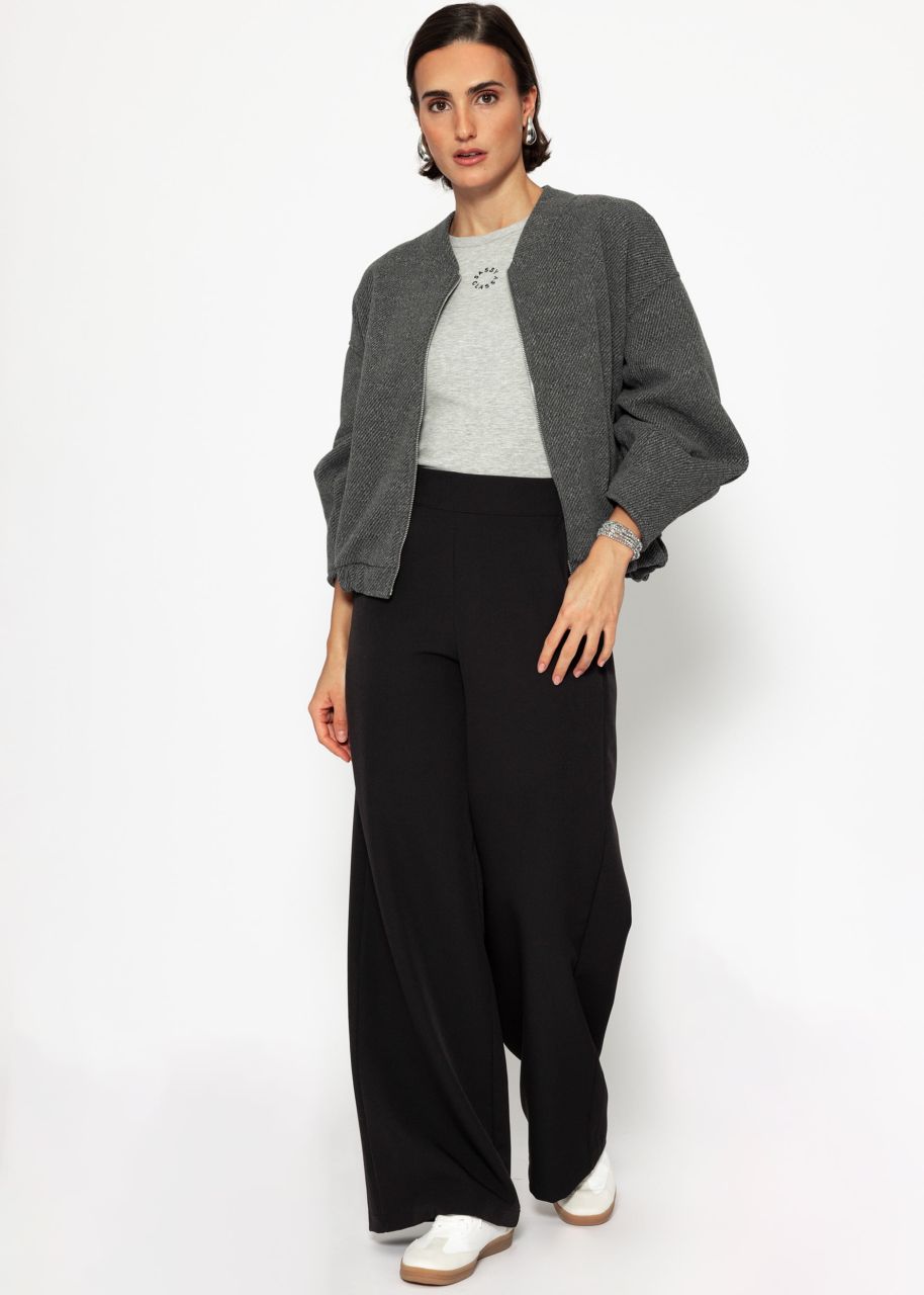 Highwaist fabric trousers - black